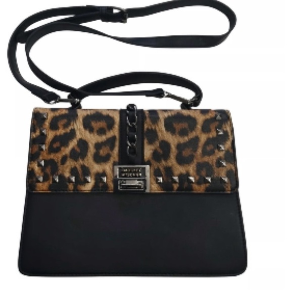 Badgley Mischka Handbags - Badgley Mischka Leopard and Black Satchel